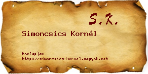 Simoncsics Kornél névjegykártya