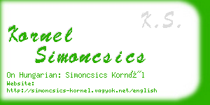 kornel simoncsics business card